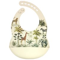Silicone bib Jungle - Beige