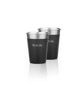 GLACIAL 2-pack Matte Black Cup Set