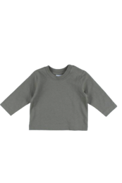 Long sleeve unisex green baby top available in sizes 62, 68, 74, 80, 86.