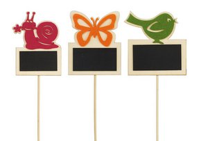 Houten paneel met viltdieren op steek 40 cm