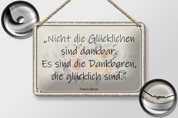 Tin sign saying 18x12cm not happy are grateful decoration