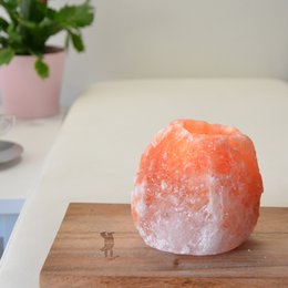 Bougeoir en Cristal de Sel d'Himalaya - Rock 1kg - Sculpté à la Main - Forme Naturelle - Idée Cadeau