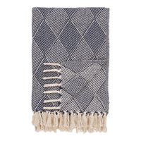 Izmir Plaid - Blauw, Katoen, Polyester, 130x180 cm