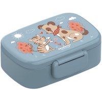 Children's lunch box with compartments, light and leak-proof - dog, cat