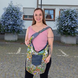 Sunsa bæredygtig denimtaske. Skuldertaske, der kan bæres på 2 sider. hobo taske Boho cross body taske
