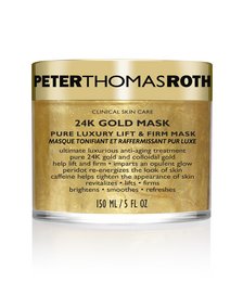 24K gold mask with pure luxury lift and firm properties, designed to rejuvenate and revitalize the skin.
