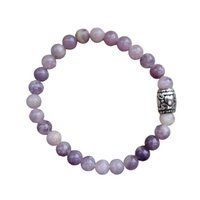 Damenarmband Lila Jade 6 mm mit Basic-Kraal