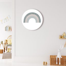 Circular wall decor in rainbow colors, available in 3 sizes for a child's room.