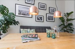 Copper water heater hanging lamp "Rond M"