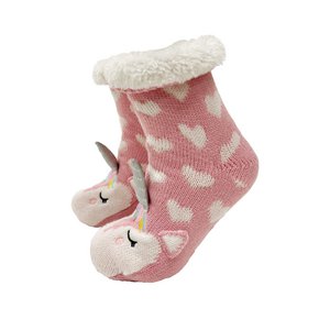 UNICORN - House socks size 31/34 - non-slip - with sherpa lining - Seashell Pink