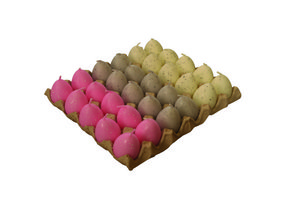 Eikerze gesprenkelt, auf 30er Stiege, crème/hellgrau/rosé