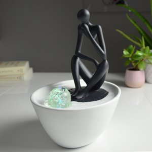 Indoor Fountain - Pensador - Zen Deco Accessory - Colored Led Light - Modern and Design - Quick Installation