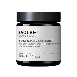 Tropical Blossom scented body butter with natural shea and cocoa butters for moisturizing skin.