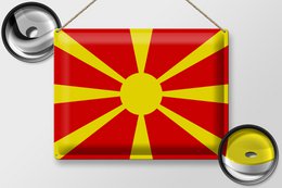 Tin Sign Flag of Macedonia 40x30cm Flag of Macedonia
