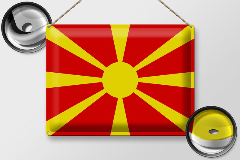 Tin Sign Flag of Macedonia 40x30cm Flag of Macedonia