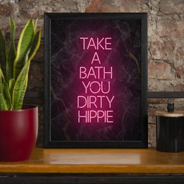 Tag et bad Hippie sort marmor print