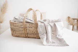 Babydecke Musselintuch, Stilltuch, Pucktuch 120x120cm Elefanten