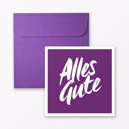 Glückwunschkarte "Alles Gute" quadratisch inkl. Umschlag
