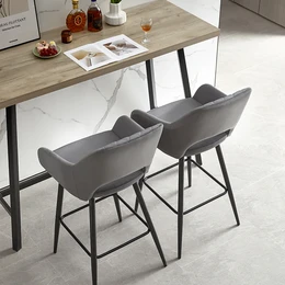 Stein Bar Stools [Set of 2] [75 cm] [Velvet]
