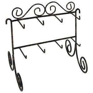 Antique black necklaces metal support