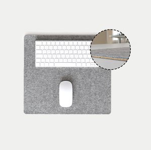 Desk pad made of felt and cork | light gray - 38 x 34.5 cm