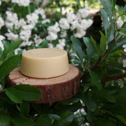 A natural, zero-waste deodorant bar in a variety of scents including grapefruit, lavender, sandalwood-bergamot, and unscented.