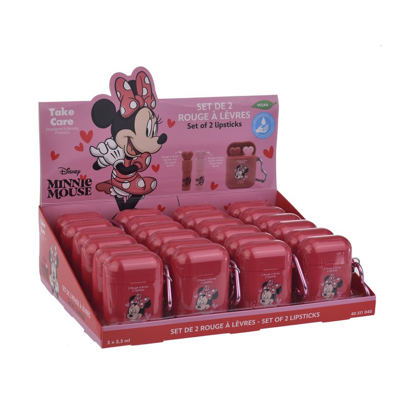 Duo Baume à Lèvres & Gloss Minnie avec Porte-clés Cœur