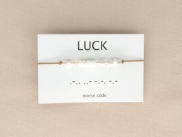 Morse code armband  Luck (zilver,rosé goud,goud)