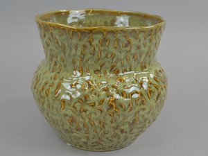 Keramische pot 13 Perlmut Optics, organisch, 20x20x18.2, groen