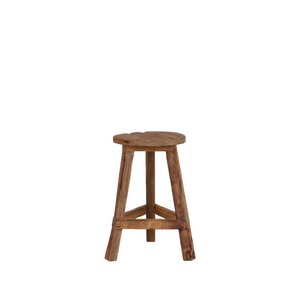 Vintage kruk teak - rond - 3 poot