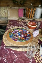 Funda de cojín Vintage Kantha 40x60 cm rosa