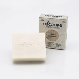 Solid natural soap with delicate coconut scent, suitable for children's use. Made from natural ingredients.
