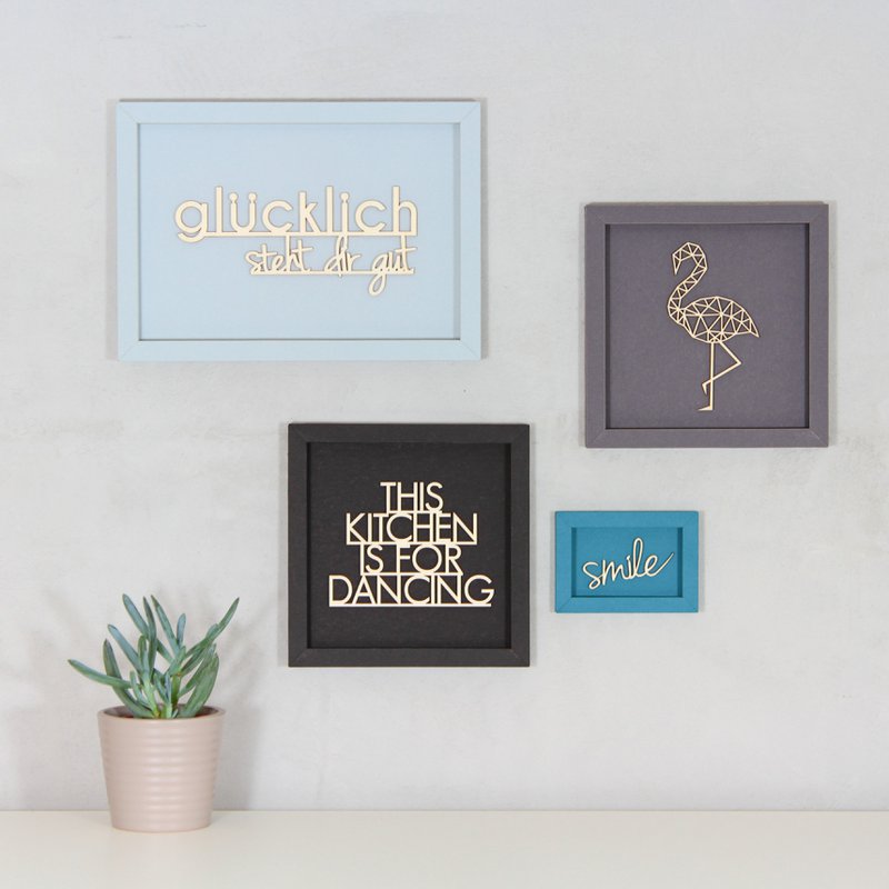 ELEPHANT SMALL - frame card wood lettering magnet