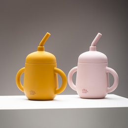 ANTI-DRIP CUP + SILICONE STRAW- DARK PINK