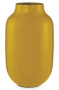 Vase Metal Oval Yellow 30cm
