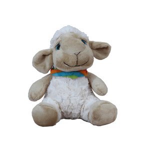 Plush sheep sitting with scarf 20cm