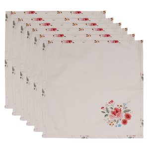 Napkins cotton set of 6 40x40 cm beige cotton rose napkin fabric