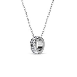 Square Roller Pendants - Silver and Crystal