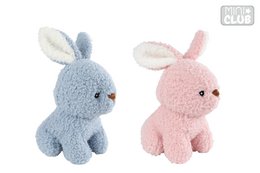  Soft, plush rabbit figurines in blue and pink colors. Ideal for children's rooms or as gifts.