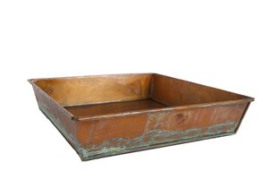 Dienblad Jolijn oud messing vierkant metaal 25x25x5cm