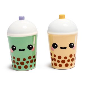 Boba & Matcha Bubble Tea Foodiemals Ceramic Salt & Pepper Set