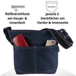 Domelo gewaxte canvas schoudertas voor dames. Waterafstotende hobo-tas. Veganistische buideltas. Dames/meisjes schoudertas met verstelbaar hengsel. Lichtgewicht grote stoffen tas met ritssluiting.