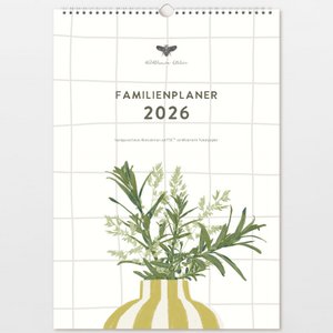Family planner 2026 calendar with hand-drawn flowers FSC