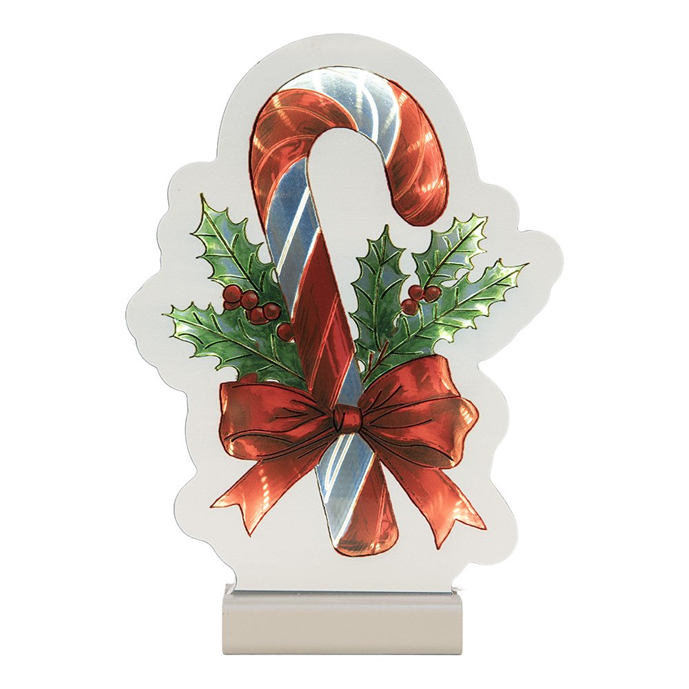 Kerst Infinity Spiegel Lamp Zuurstok 15x5x21 cm Rood Kunststof