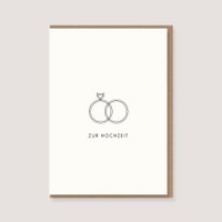 Folded card with envelope - "Rings - For the wedding"