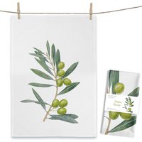 Green Olives tea towel