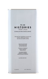 4L refill tin of premium extra virgin olive oil from the Histories brand, featuring a classic tin design.