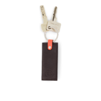 Leather keyring - Café Orange