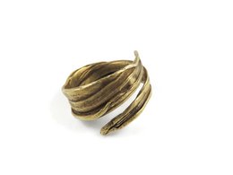 Patinated Bronze Adjustable Ring – Organic Sculptural