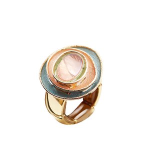 Drie lagen onregelmatige ronde ronde elastische ring met steen